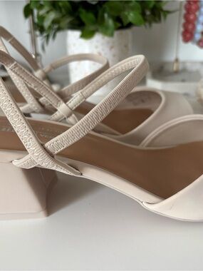 Call It Spring Strappy Block Heel Sandals in Cream